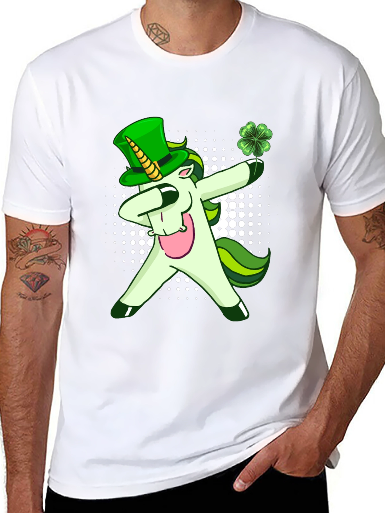 St. Patricks Day Unicorn Dabbing T-Shirt