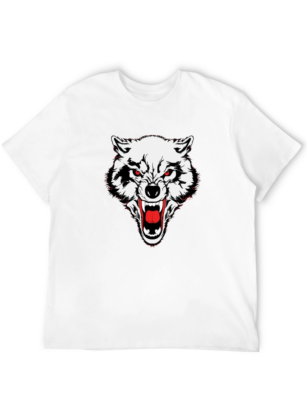 Mens Black Wolf Graphic Tee
