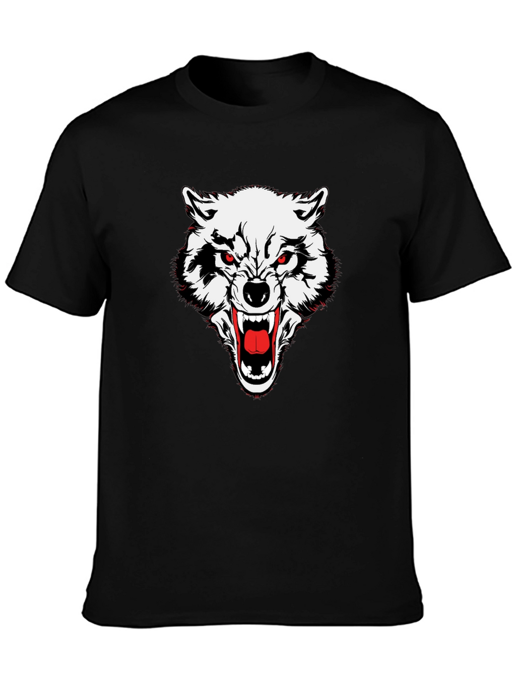 Mens Black Wolf Graphic Tee