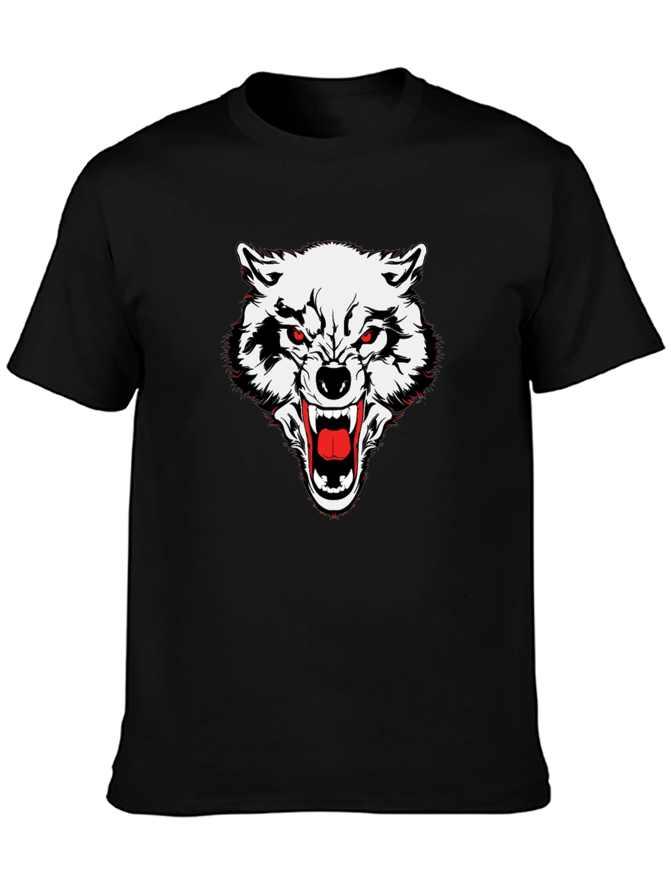 Mens Black Wolf Graphic Tee
