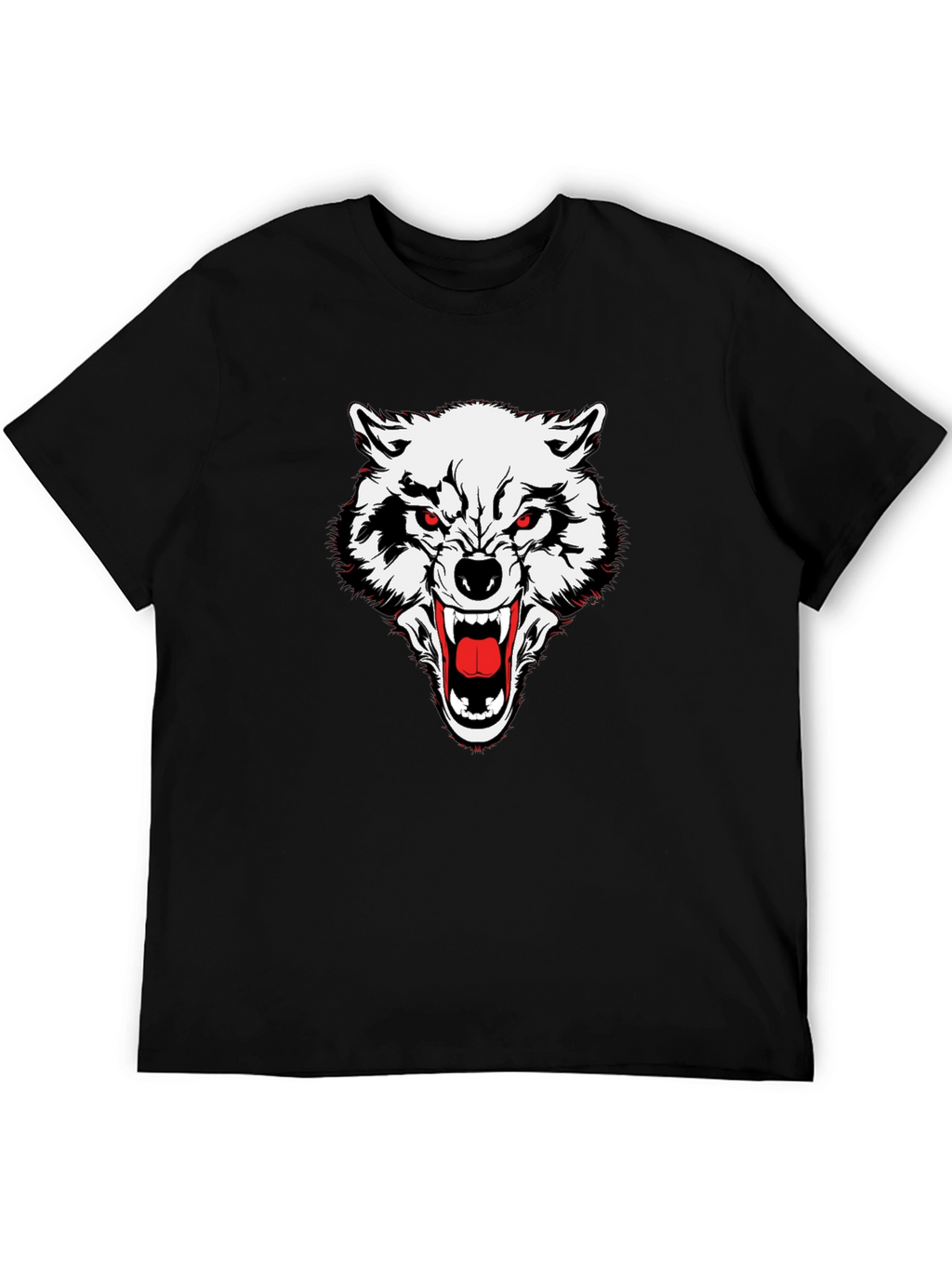 Mens Black Wolf Graphic Tee