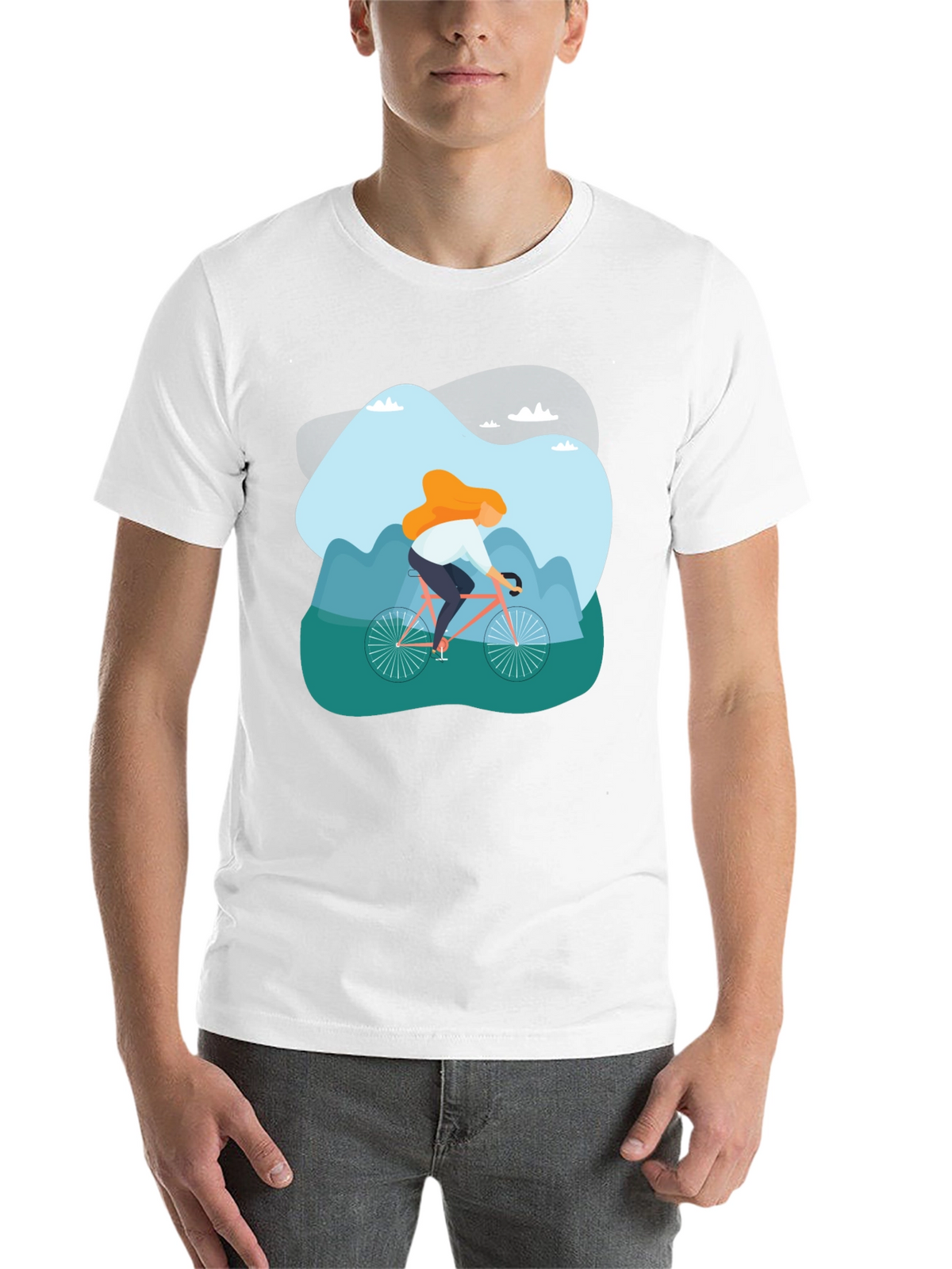 Cycling Adventure Graphic Tee - Black Cotton T-Shirt