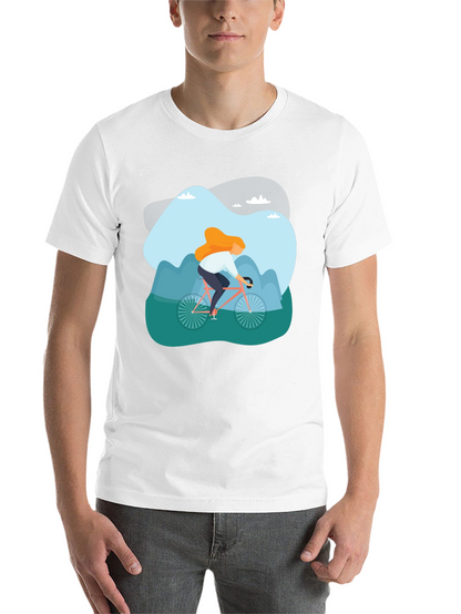 Cycling Adventure Graphic Tee - Black Cotton T-Shirt