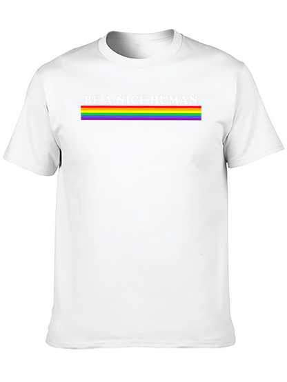 Be A Nice Human Rainbow Pride T-Shirt