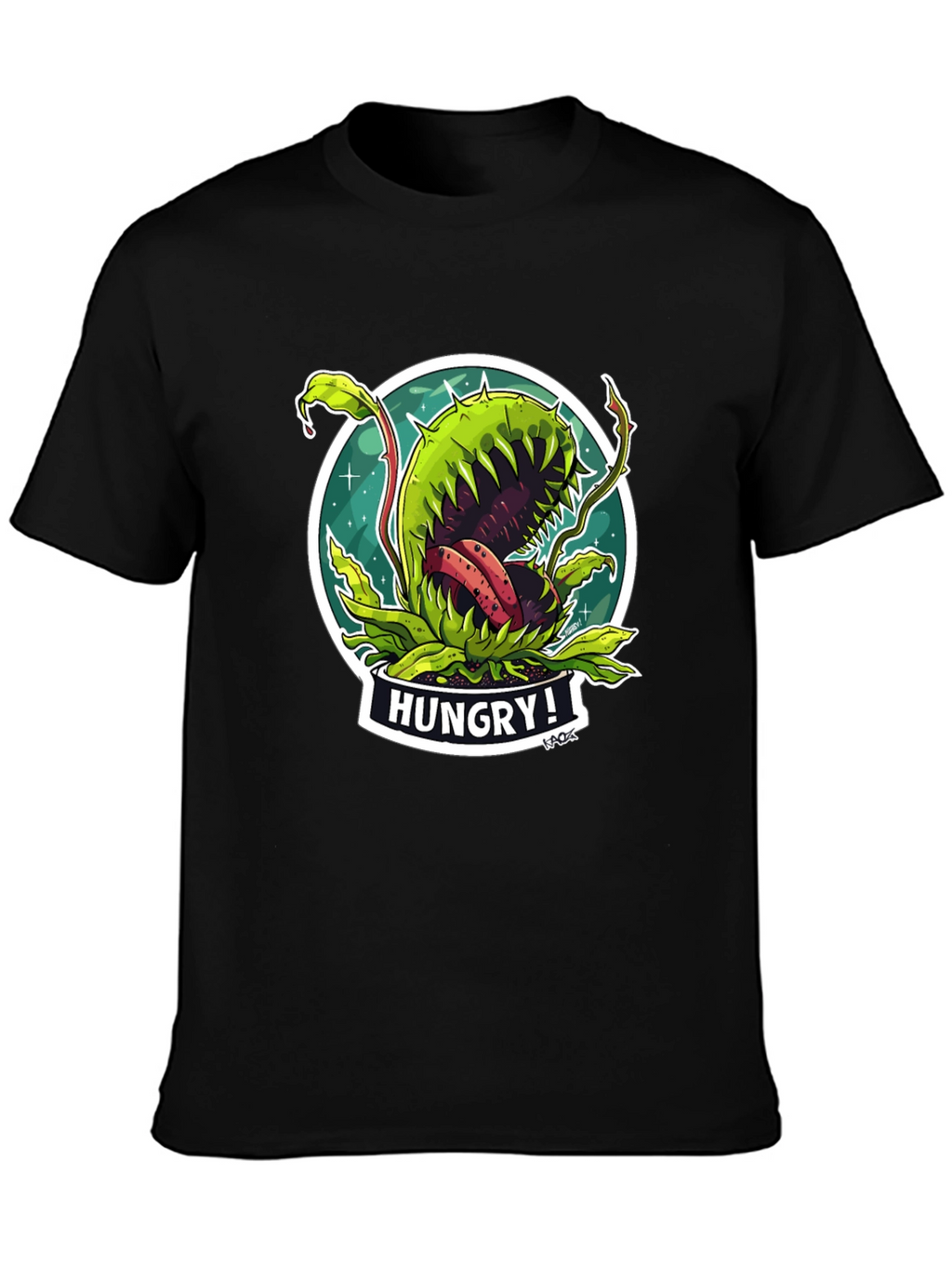 Hungry Plant Graphic T-Shirt - Black Cotton Tee