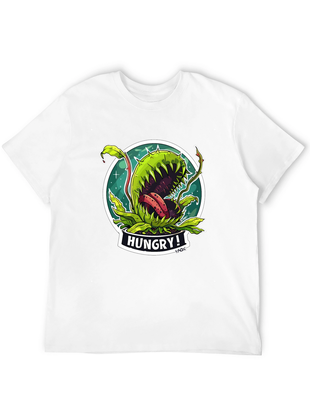 Hungry Plant Graphic T-Shirt - Black Cotton Tee