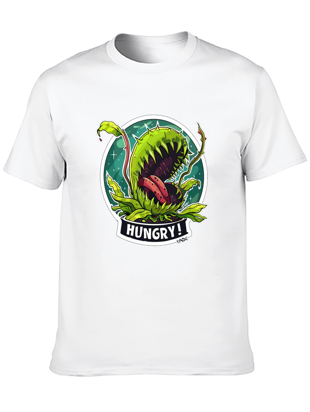 Hungry Plant Graphic T-Shirt - Black Cotton Tee