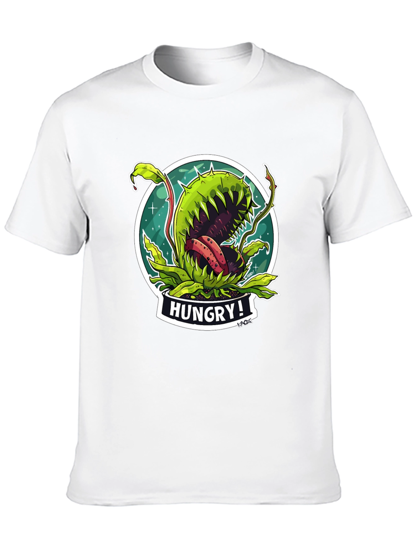 Hungry Plant Graphic T-Shirt - Black Cotton Tee
