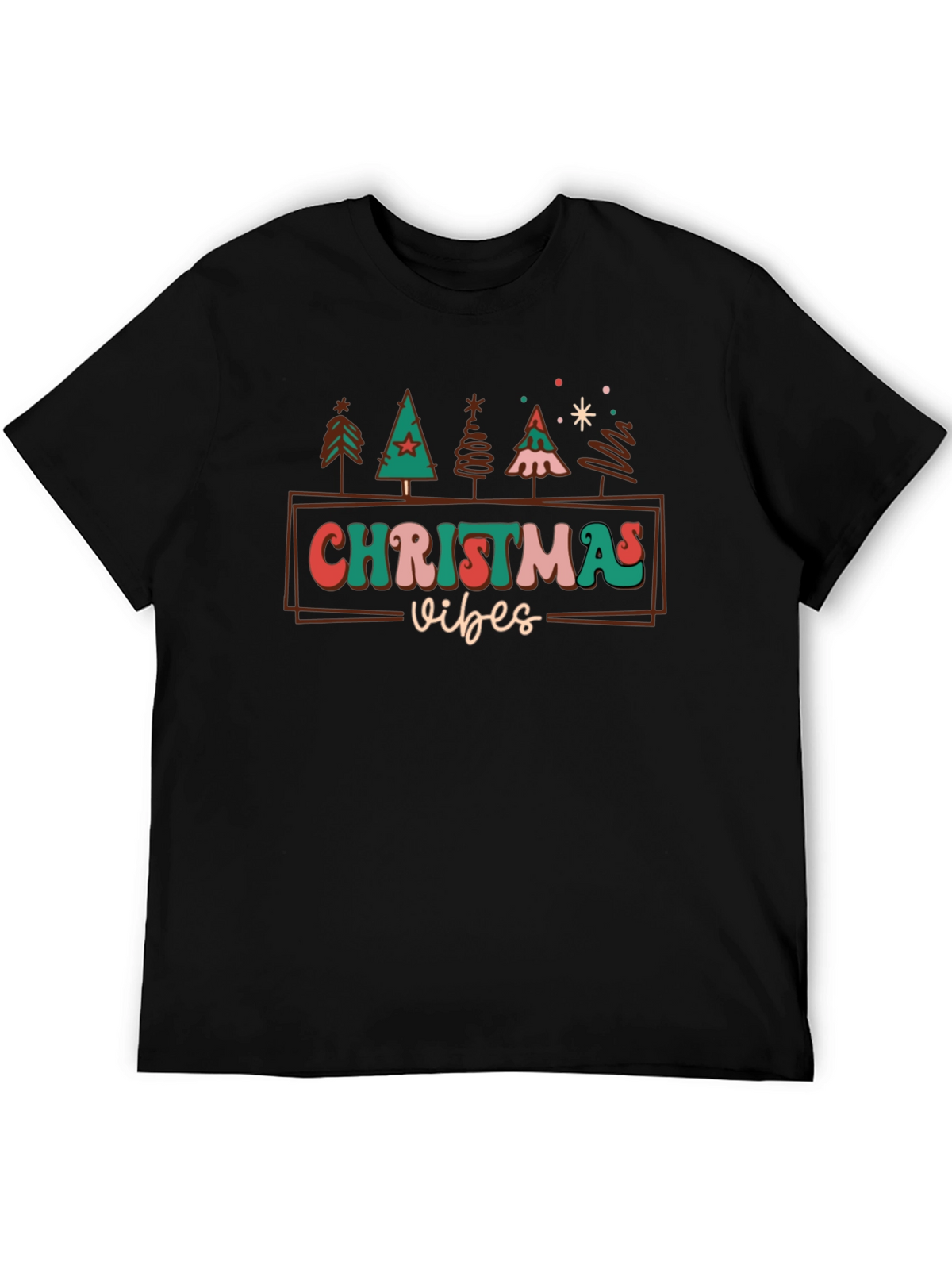 Christmas Vibes Retro Tee - Holiday Season Shirt