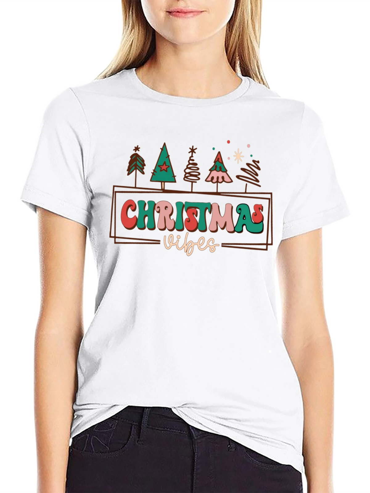 Christmas Vibes Retro Tee - Holiday Season Shirt