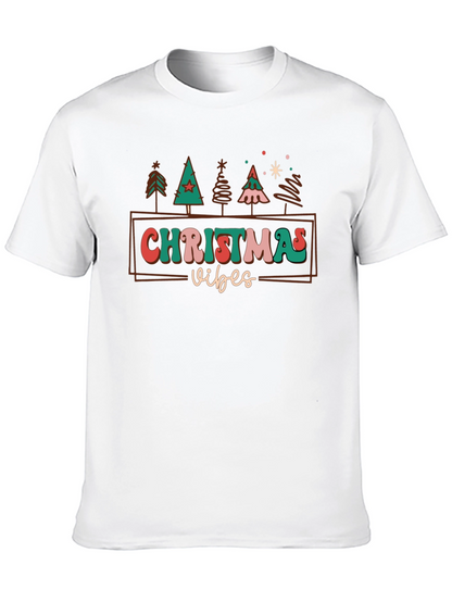 Christmas Vibes Retro Tee - Holiday Season Shirt