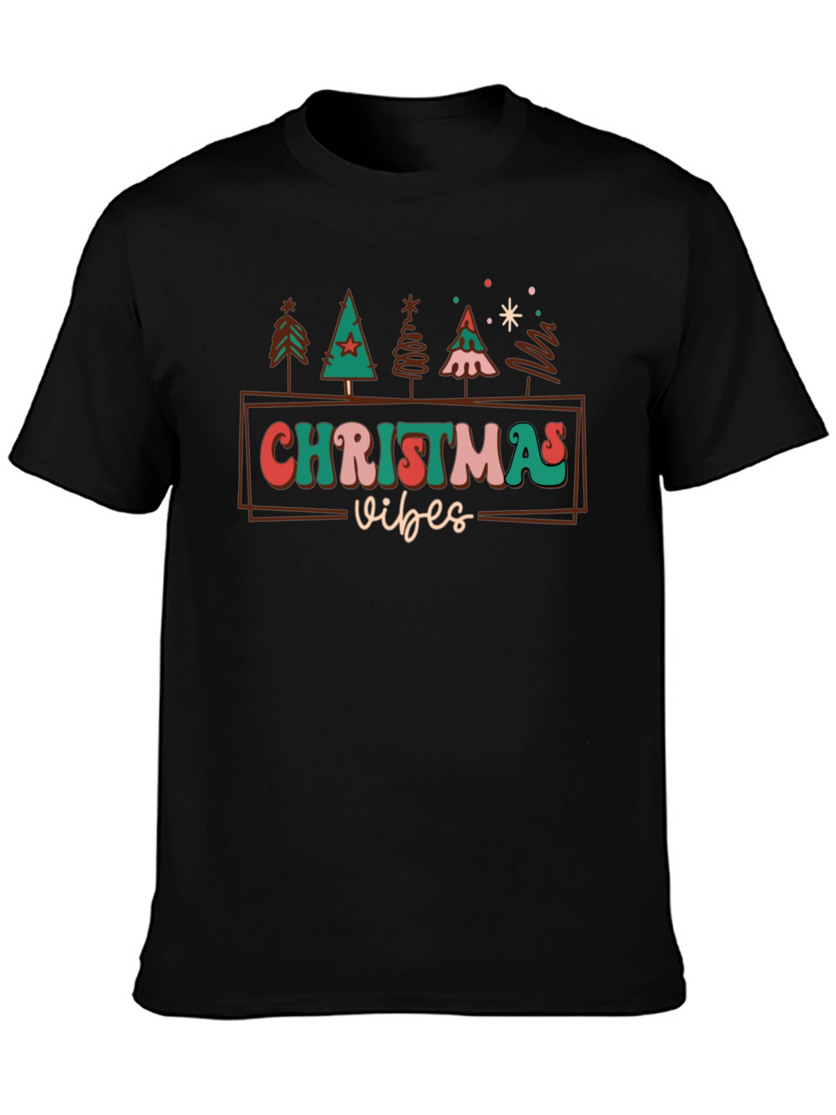 Christmas Vibes Retro Tee - Holiday Season Shirt