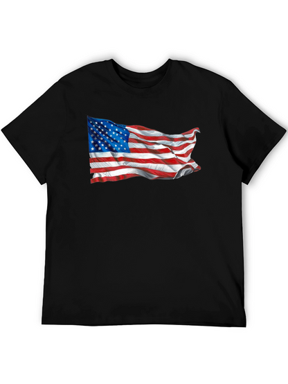 American Flag Graphic Tee - Black