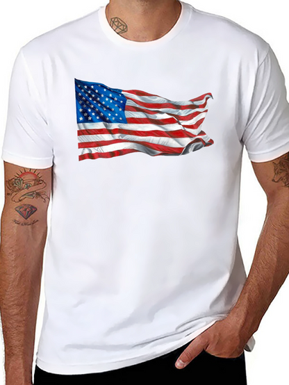 American Flag Graphic Tee - Black