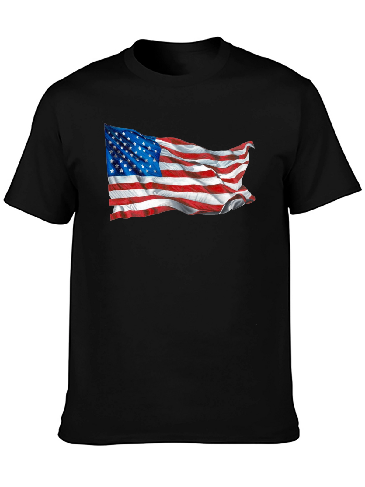American Flag Graphic Tee - Black