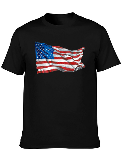 American Flag Graphic Tee - Black