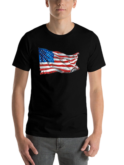 American Flag Graphic Tee - Black