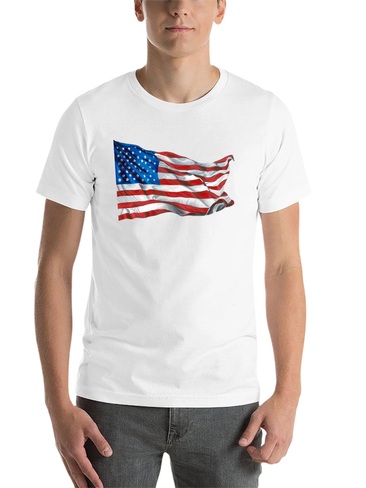 American Flag Graphic Tee - Black