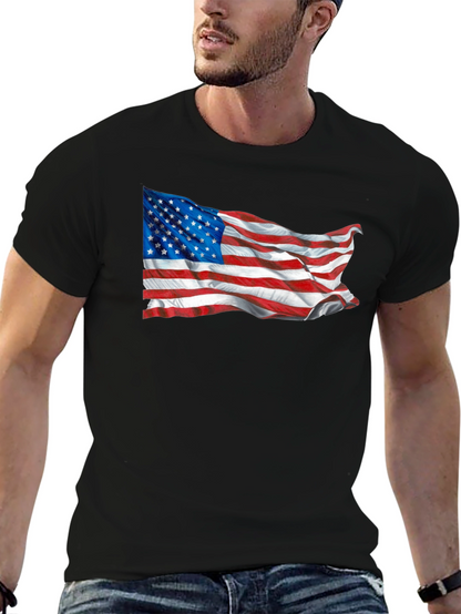 American Flag Graphic Tee - Black