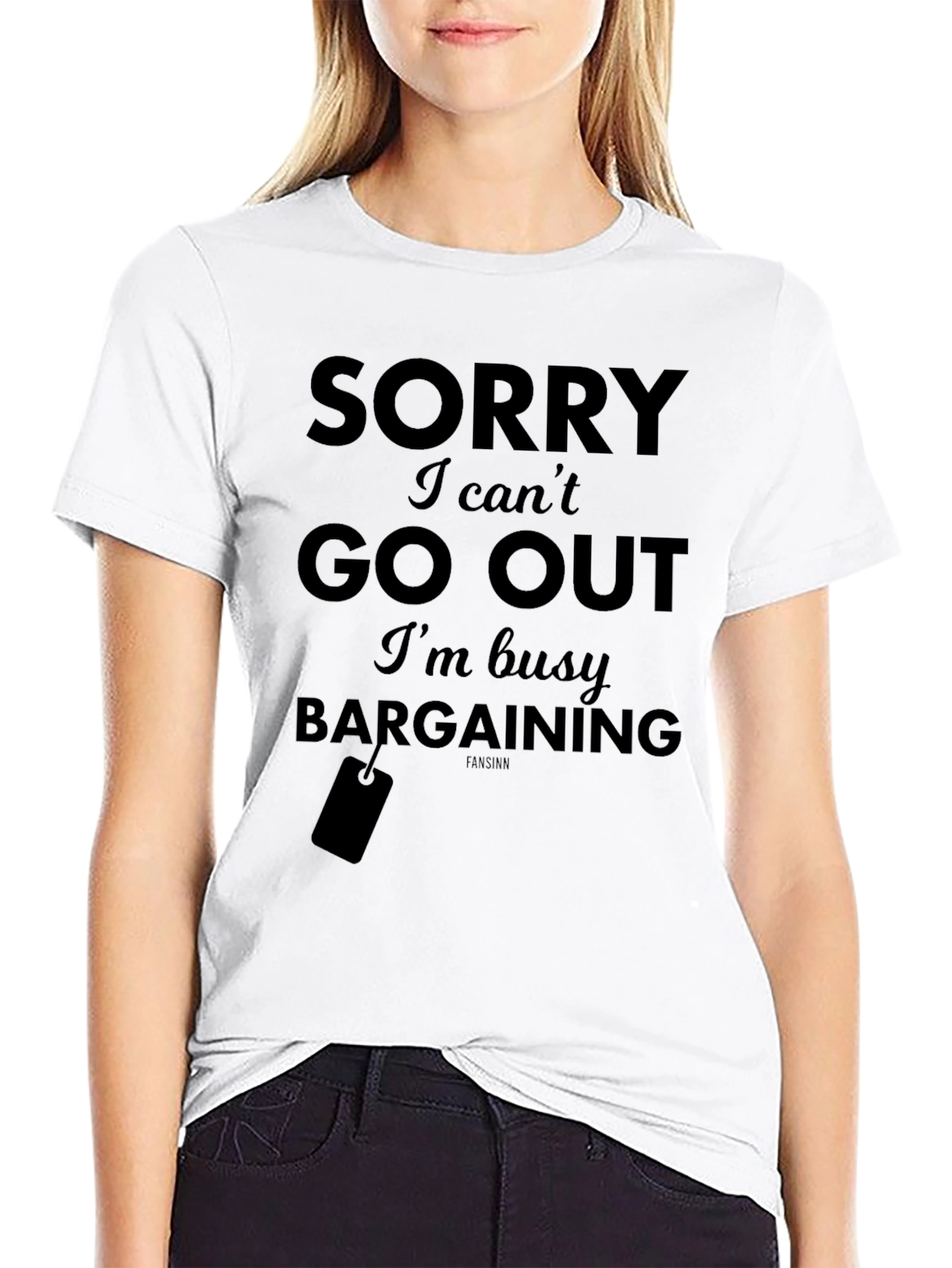 Sorry Busy Bargaining T-Shirt - Black