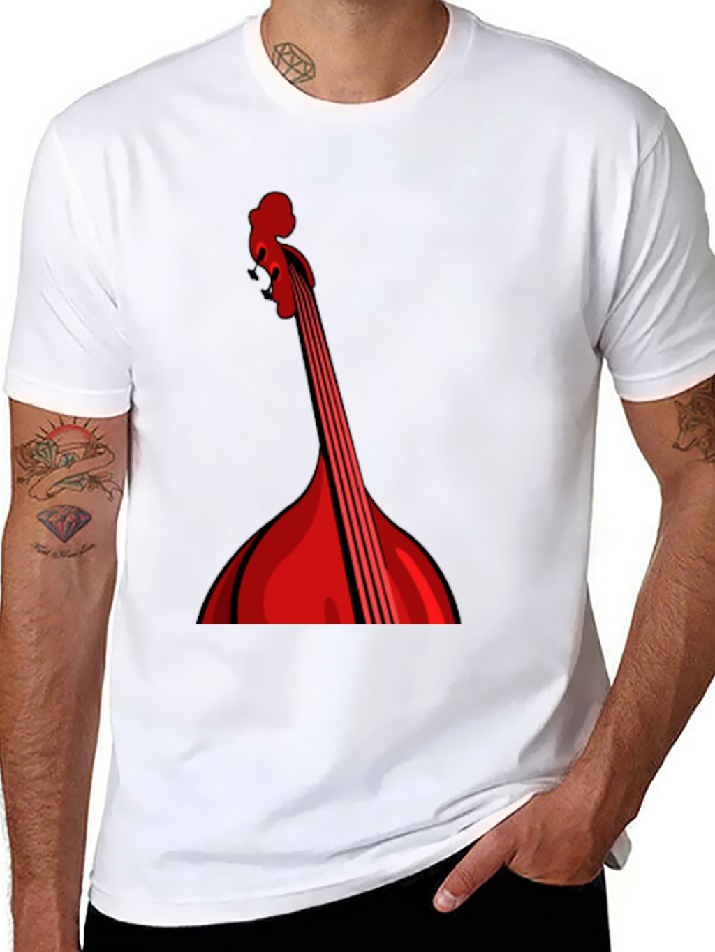 Red String Instrument Graphic Black Tee