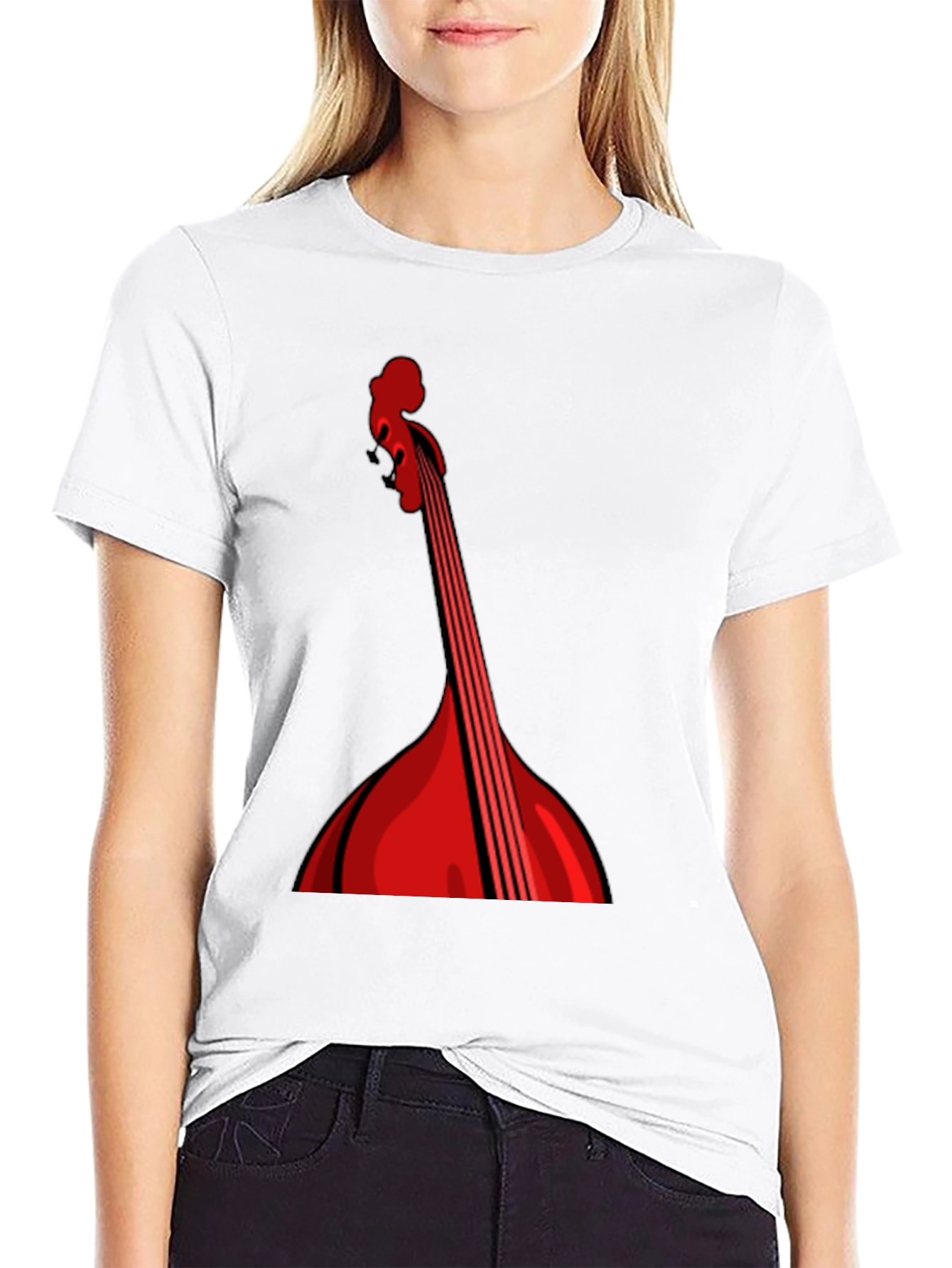 Red String Instrument Graphic Black Tee