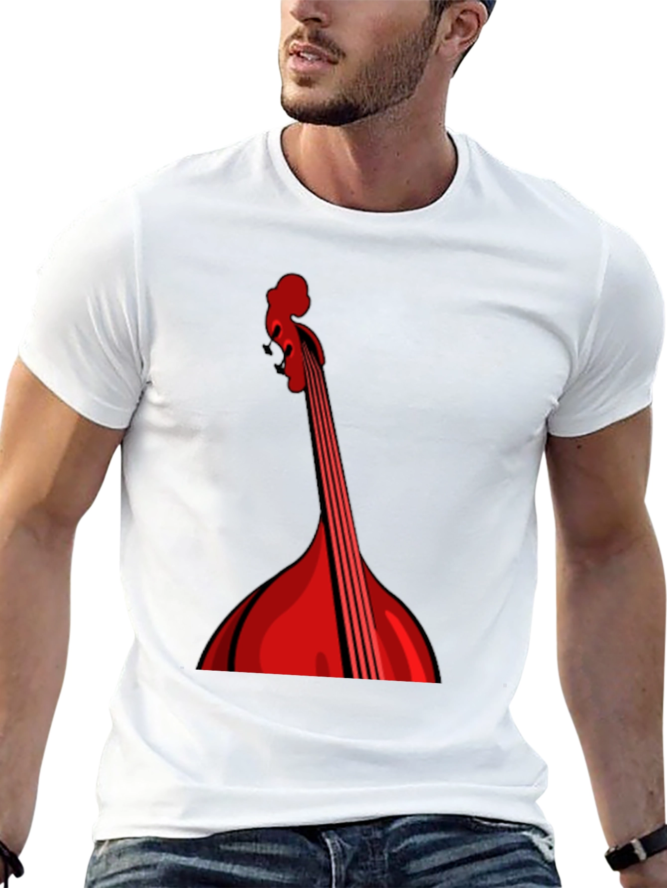 Red String Instrument Graphic Black Tee