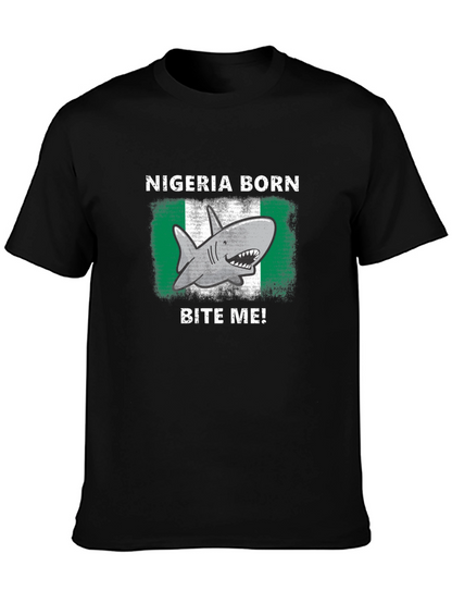 Nigeria Born Shark Bite Me! T-Shirt