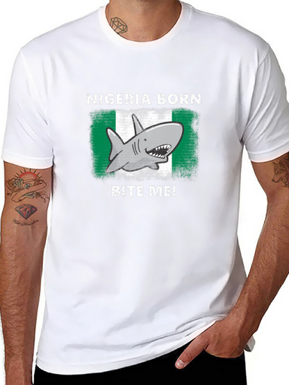 Nigeria Born Shark Bite Me! T-Shirt