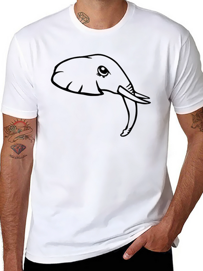 Elephant Graphic Tee - Black Cotton T-Shirt