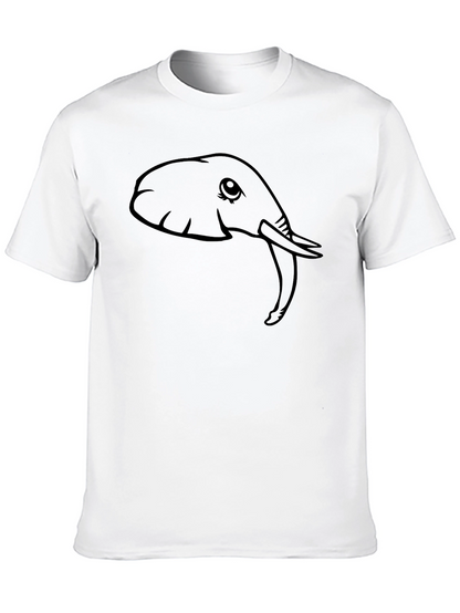 Elephant Graphic Tee - Black Cotton T-Shirt