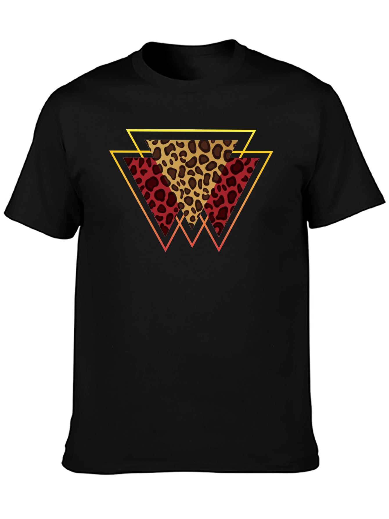 Geometric Leopard Print Tee - Stylish Mens T-Shirt