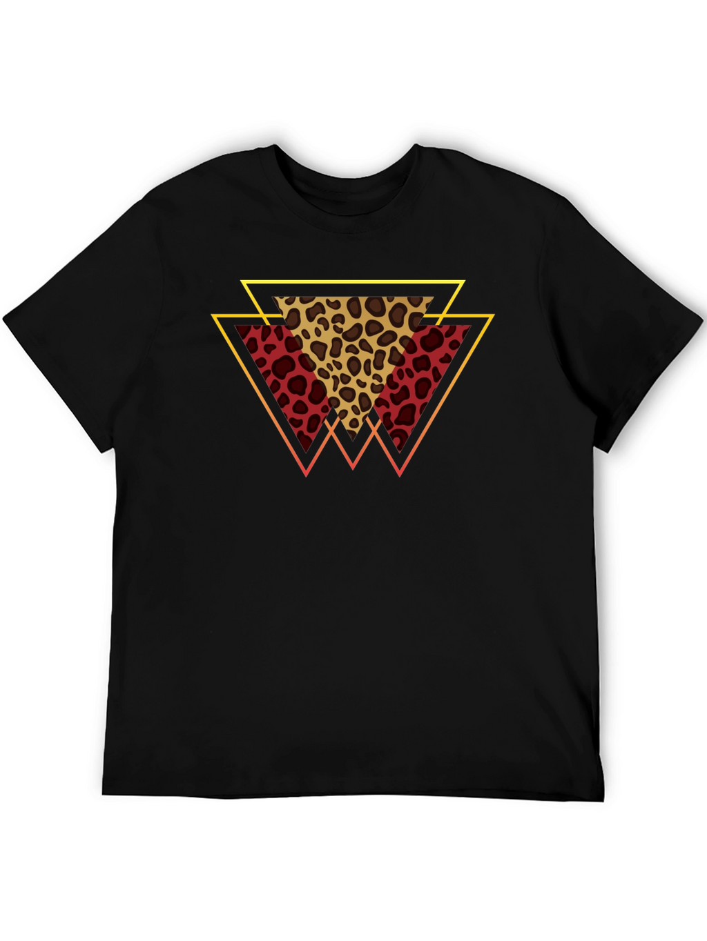 Geometric Leopard Print Tee - Stylish Mens T-Shirt