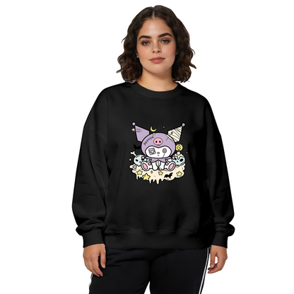 Gothic Spooky Night Kuromi Cartoon Crewneck Sweatshirt