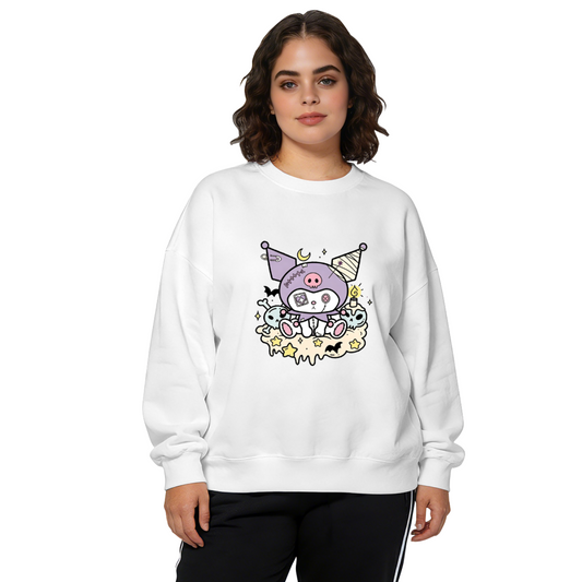 Gothic Spooky Night Kuromi Cartoon Crewneck Sweatshirt