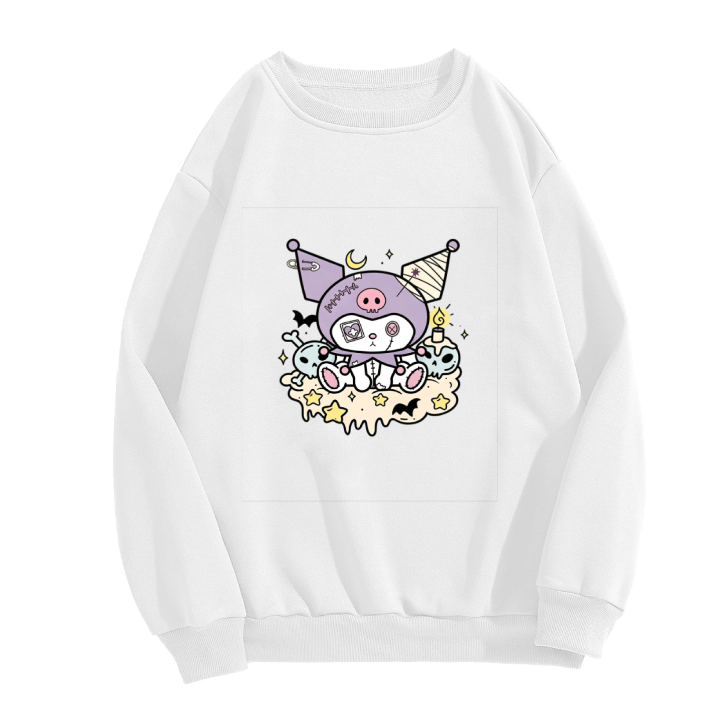 Gothic Spooky Night Kuromi Cartoon Crewneck Sweatshirt