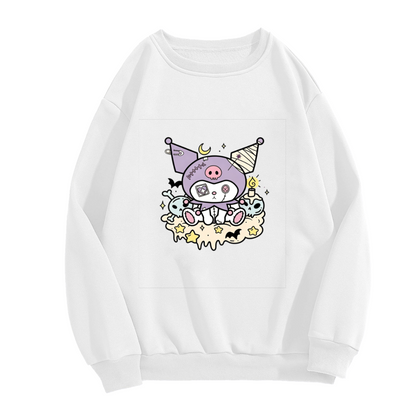Gothic Spooky Night Kuromi Cartoon Crewneck Sweatshirt