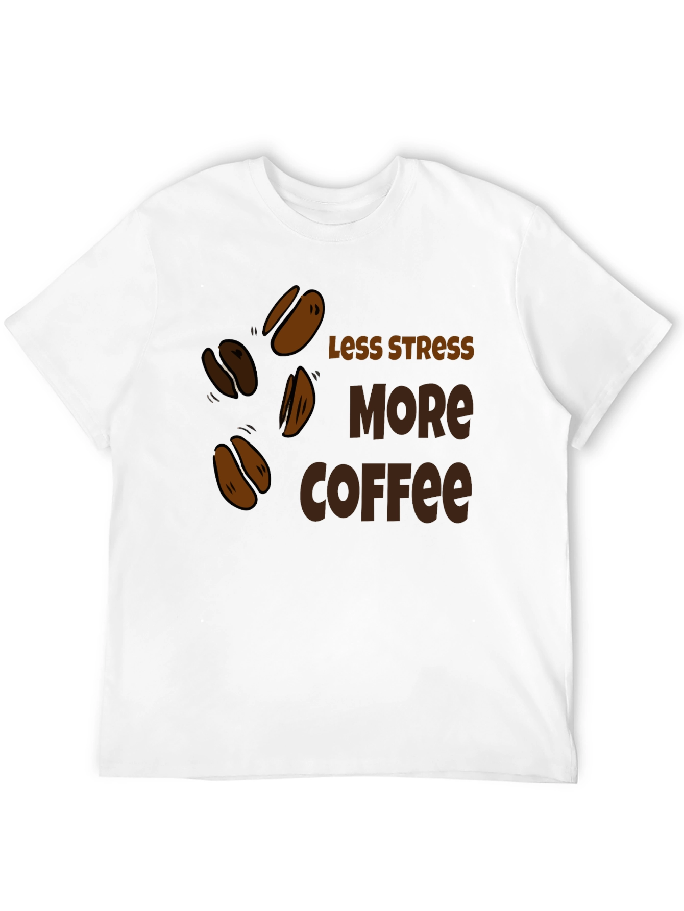 Less Stress More Coffee Black T-Shirt