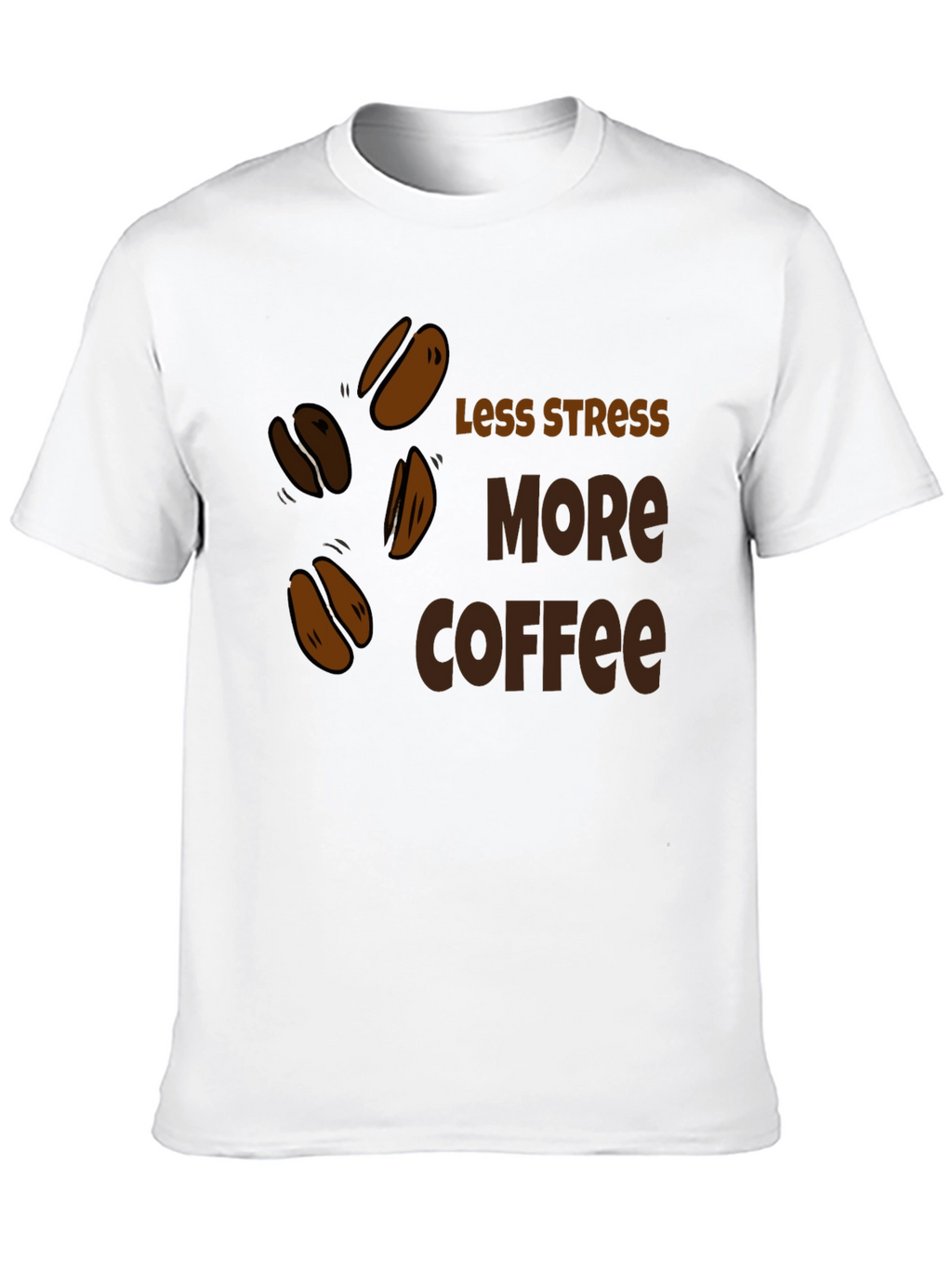 Less Stress More Coffee Black T-Shirt