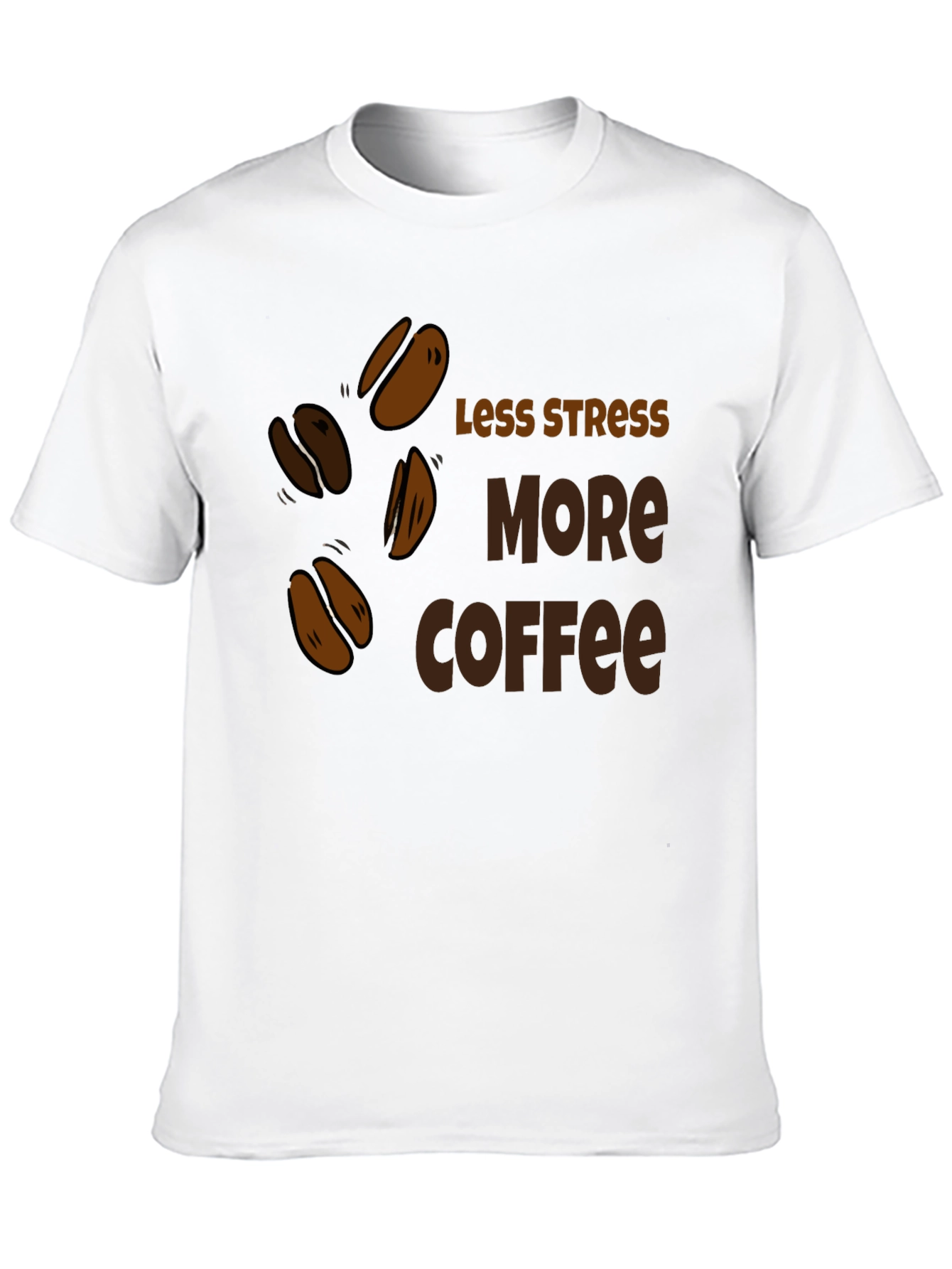 Less Stress More Coffee Black T-Shirt