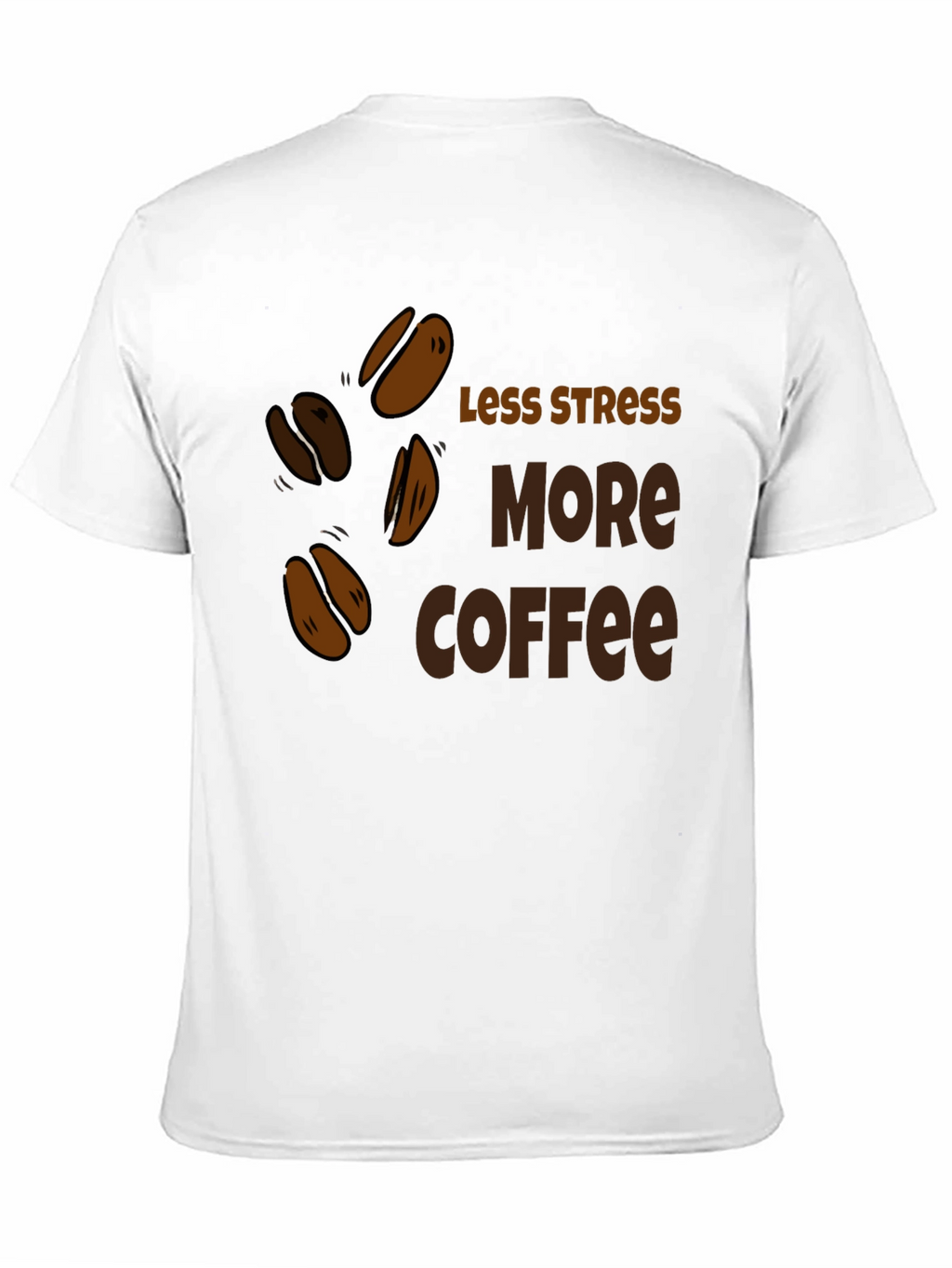 Less Stress More Coffee Black T-Shirt