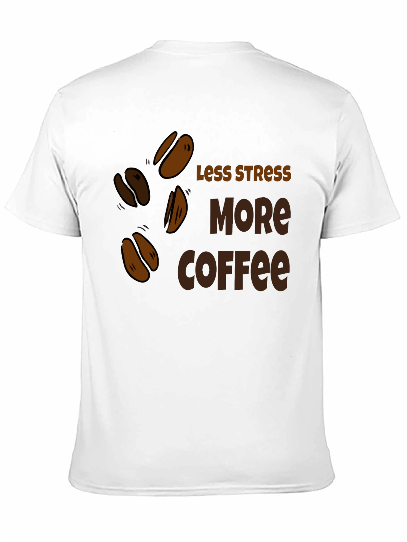 Less Stress More Coffee Black T-Shirt