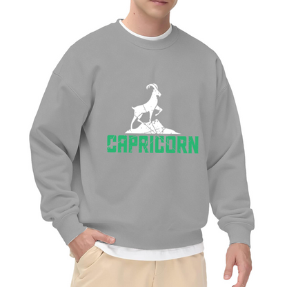 Capricorn Zodiac Sweatshirt | Vintage Distressed Goat Graphic Crewneck, Astrology Star Sign Pullover Top, Zodiac Gift for Women Men