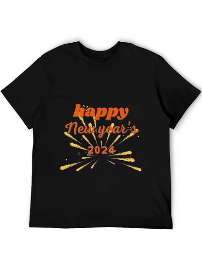 Happy New Year 2024 Black T-Shirt