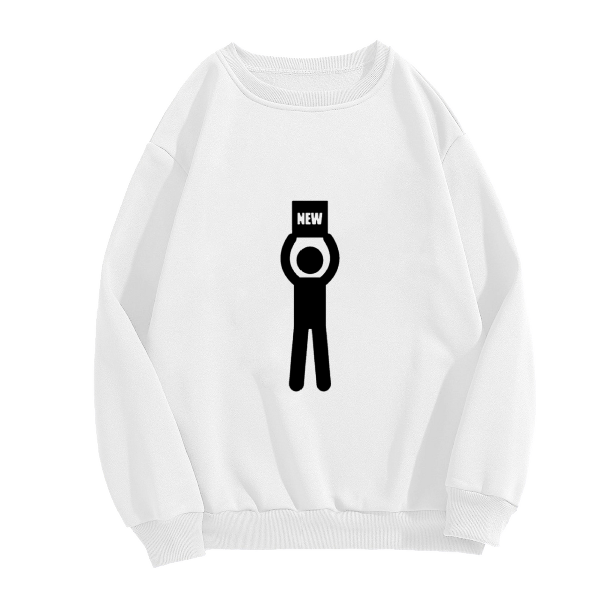 NEW Stick Figure Crewneck Sweatshirt | Minimalist Funny Graphic Pullover, Simple Line Art Streetwear Top, Novelty Gift