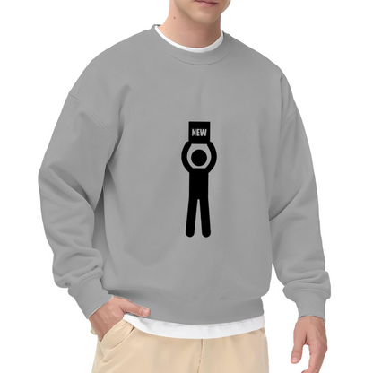 NEW Stick Figure Crewneck Sweatshirt | Minimalist Funny Graphic Pullover, Simple Line Art Streetwear Top, Novelty Gift