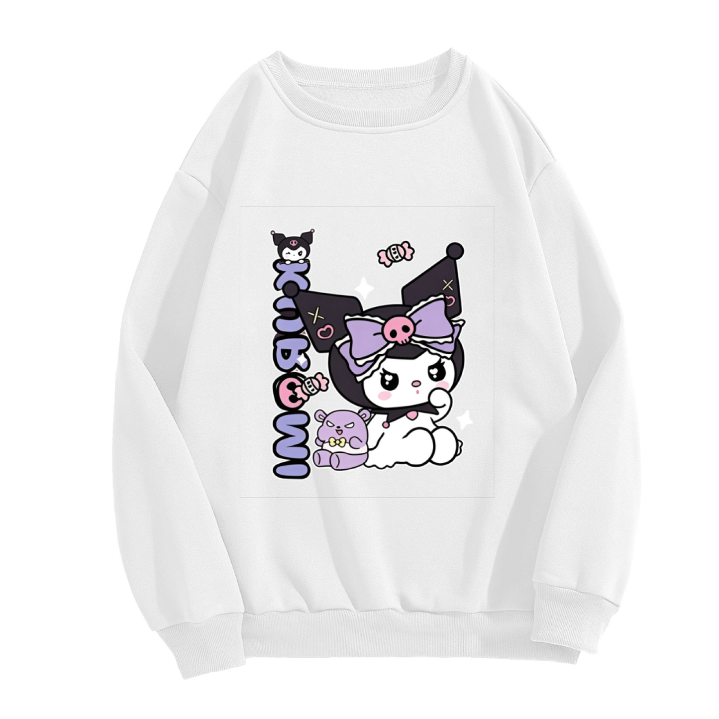 Candy Bear Kuromi Y2K Kawaii Graphic Crewneck Sweatshirt