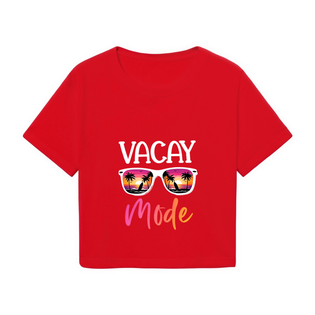 Vacay Mode Beach Sunglasses Summer Crop Tee