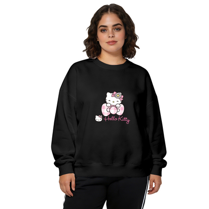 Gingham Bow Daisy Hello Kitty Cute Crewneck Sweatshirt