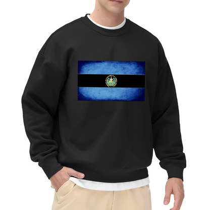 Nicaragua Flag Crest Crewneck Sweatshirt - Vintage Patriotic National Flag Pullover, Heritage Pride Graphic, Travel Souvenir